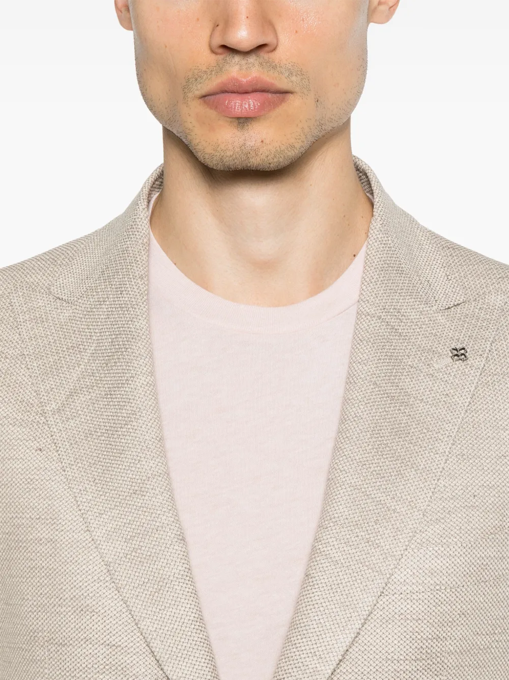 Tagliatore Blazer met broche Beige