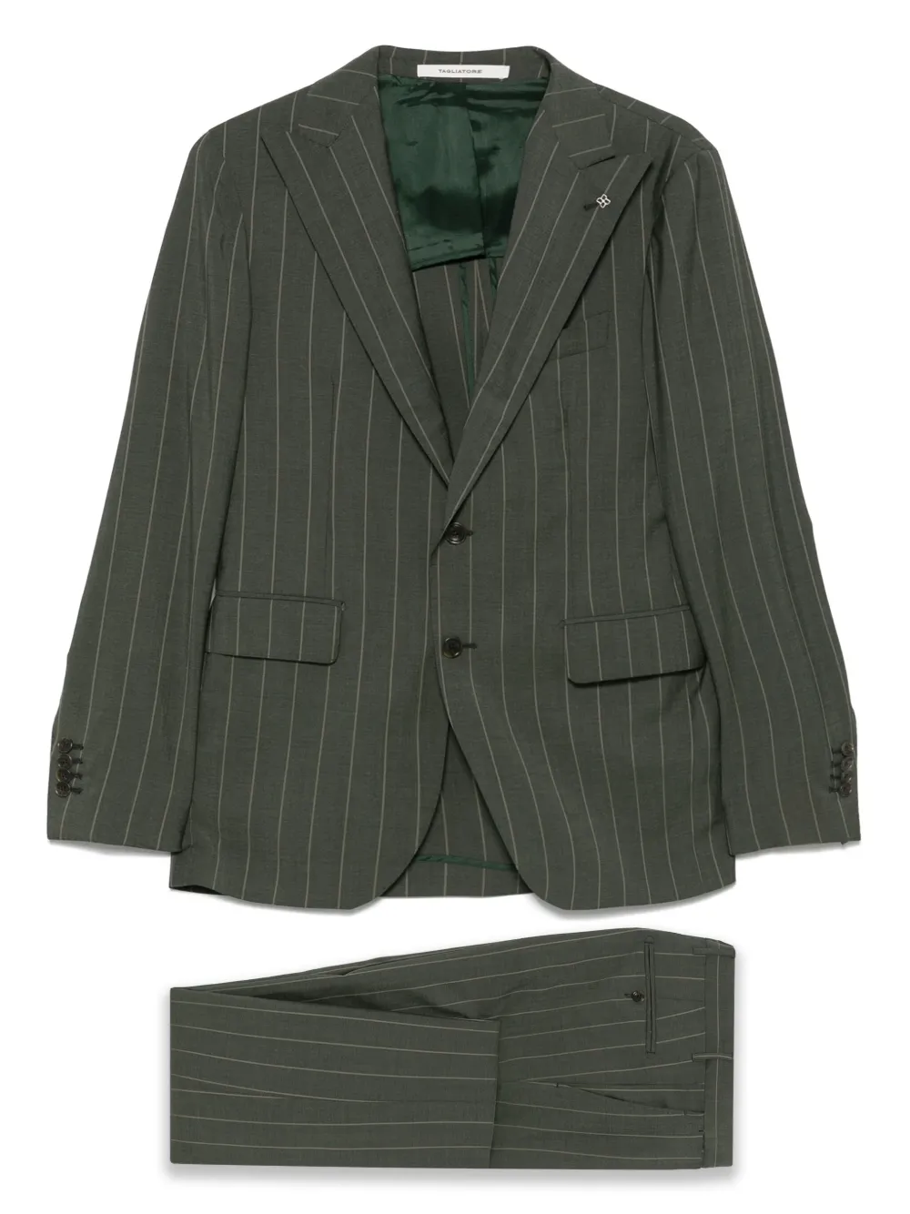 Tagliatore pinstriped suit | Green | Image 1