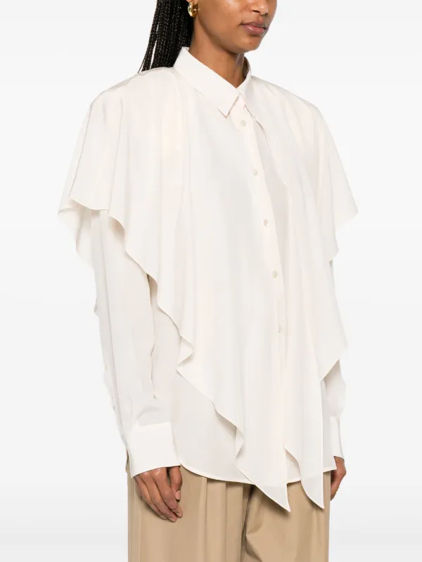 Stella McCartney layered-panel semi-sheer Shirt | Neutrals | FARFETCH