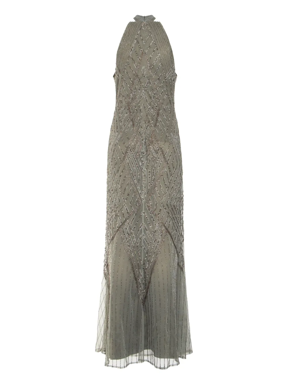 Ralph Lauren Brown Fringe Asymmetrical Maxi Dress