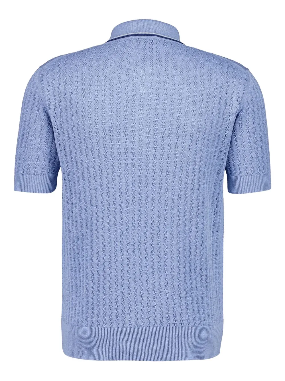 Piacenza Cashmere Poloshirt met textuur - Blauw