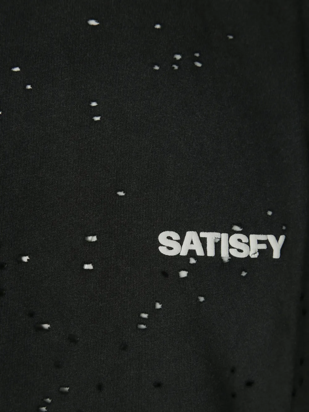 Satisfy Ripped-detailing T-shirt In Black