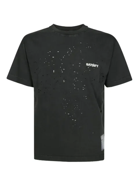 Satisfy ripped-detailing T-shirt 