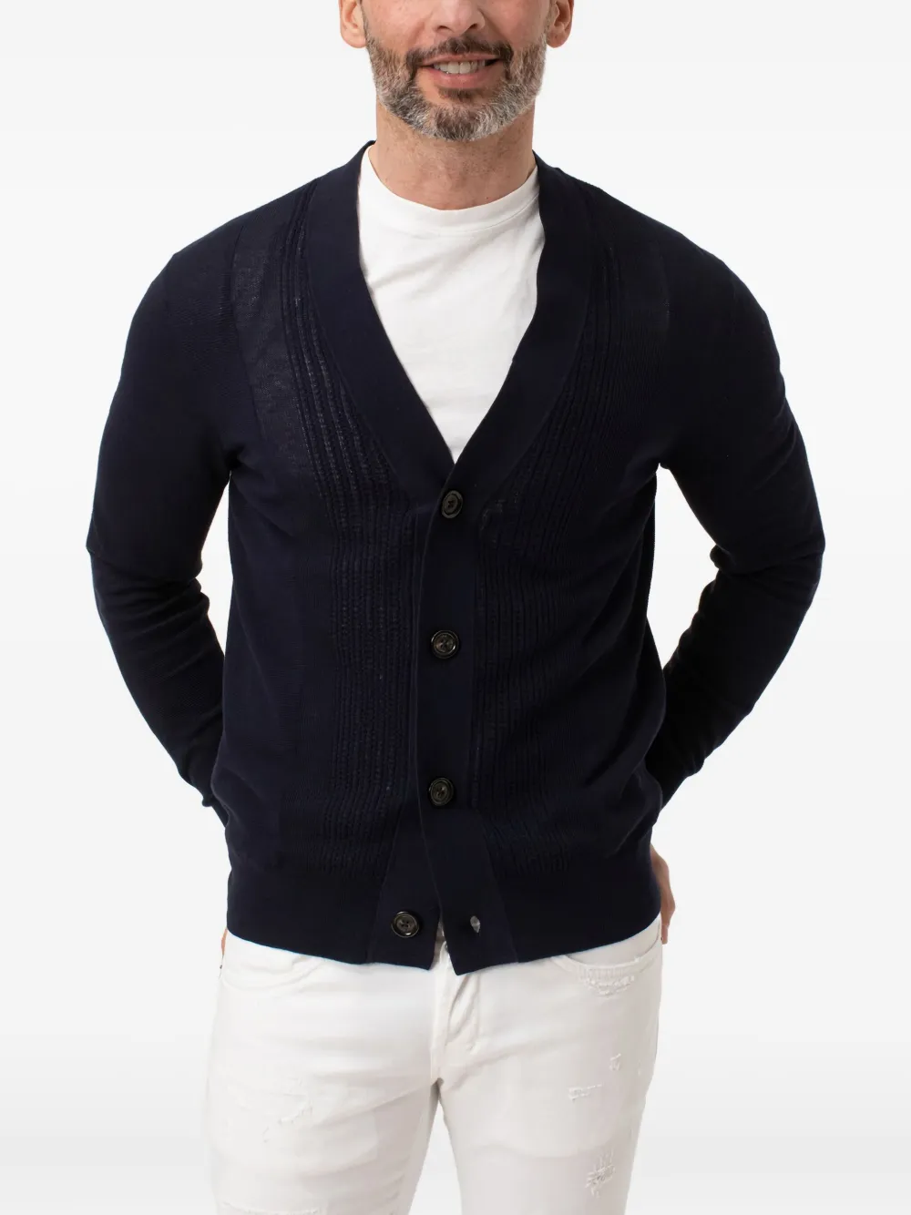 Paolo Pecora Katoenen vest Blauw