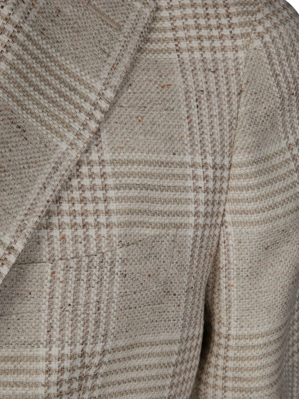 Tagliatore Checked Single-breasted Jacket Notch Lapel In Brown