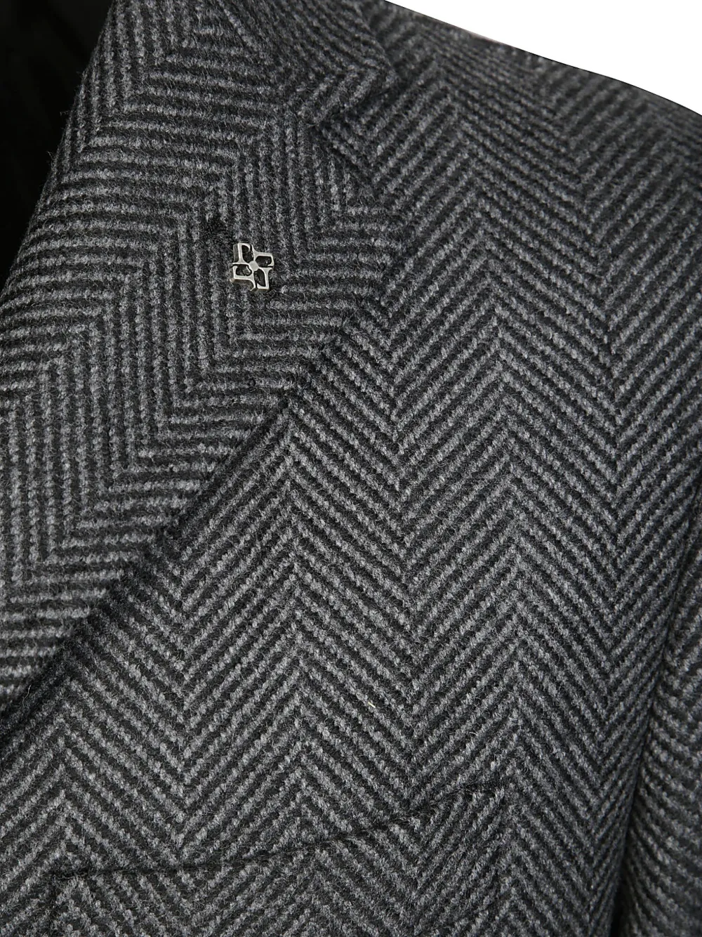 Shop Tagliatore Herringbone-pattern Coat In 灰色