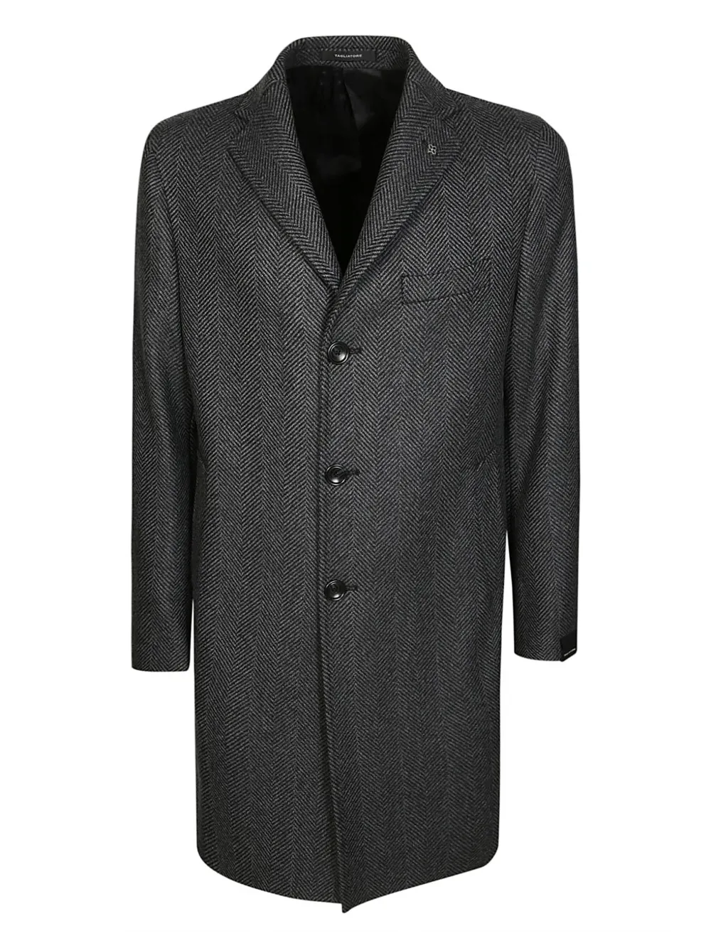 Shop Tagliatore Herringbone-pattern Coat In 灰色