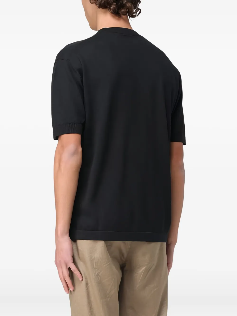 Paolo Pecora T-shirt met borstzak Zwart