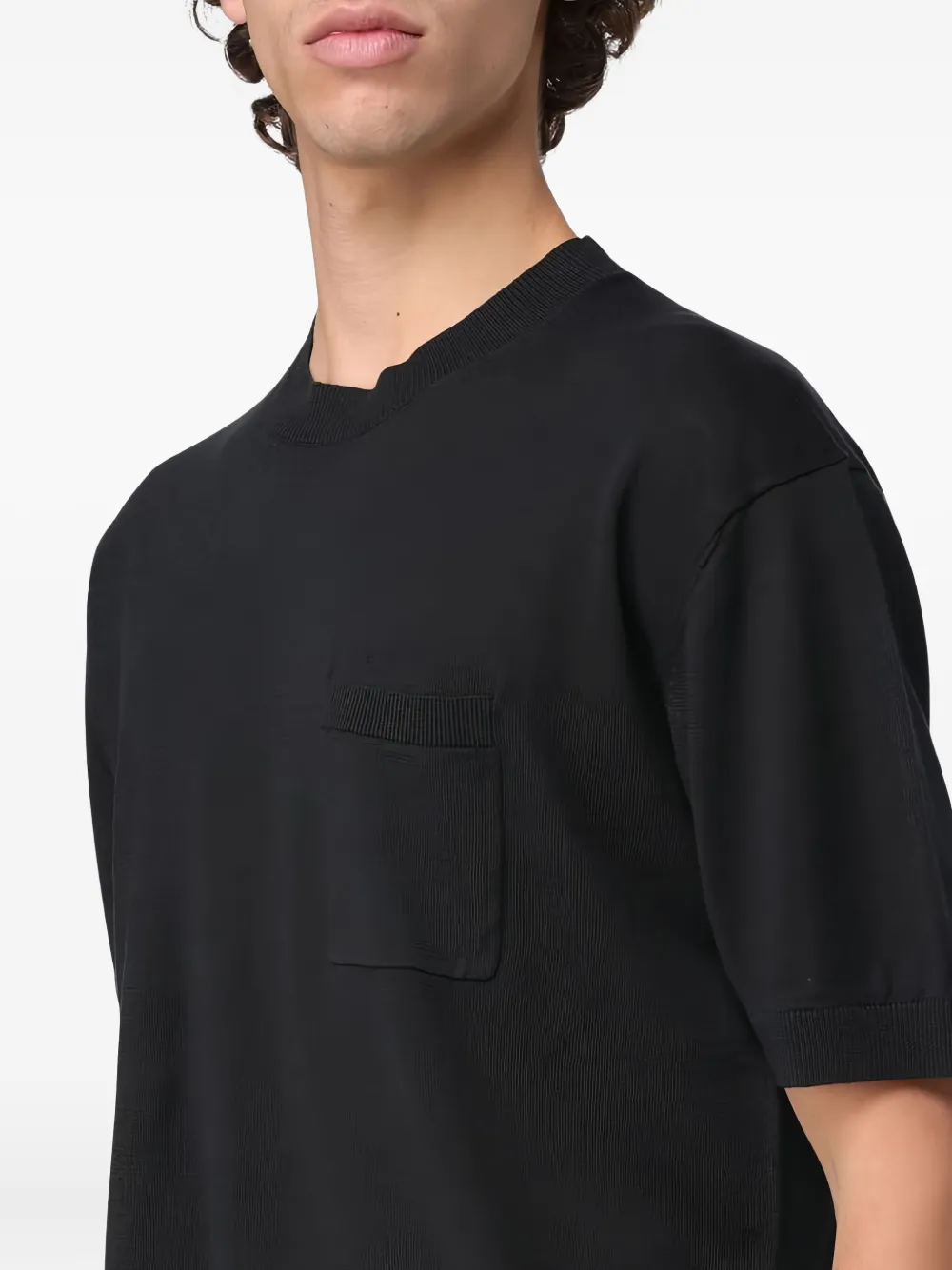 Paolo Pecora T-shirt met borstzak Zwart