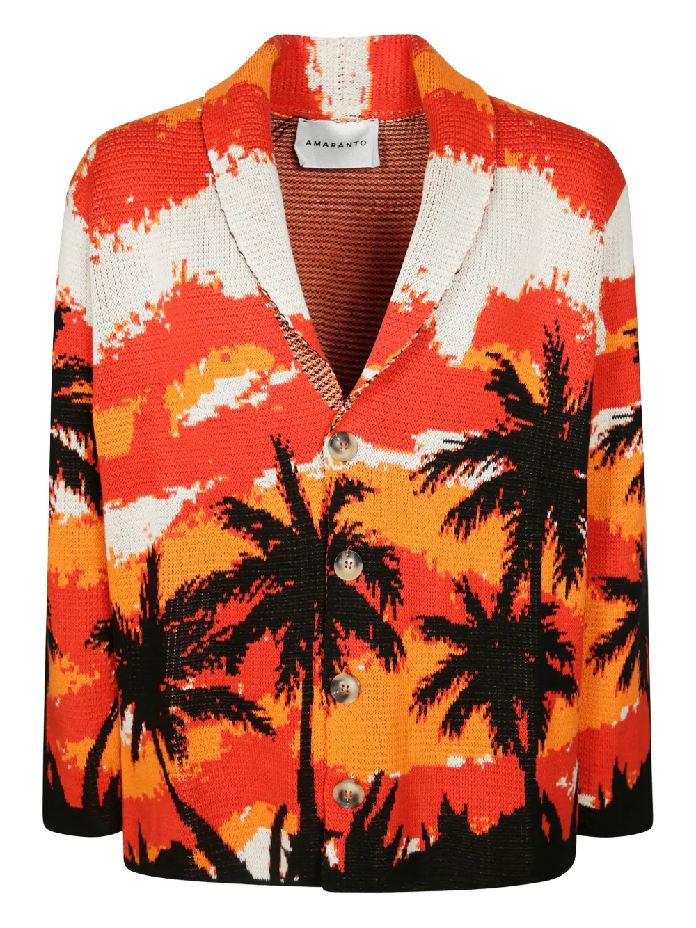 AMARÁNTO patterned-jacquard cardigan | Orange | Image 1