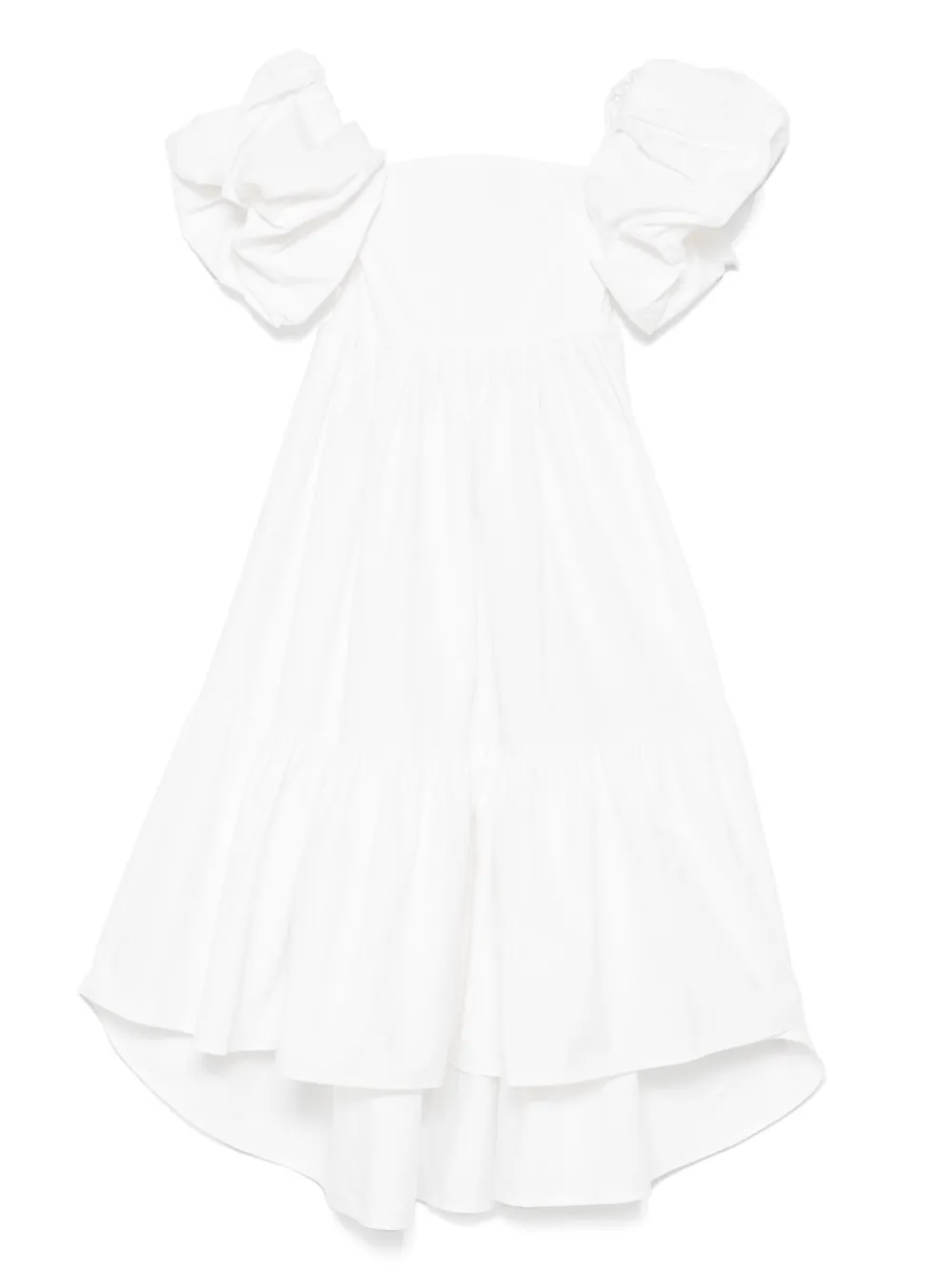 Miss Grant Kids Popeline midi-jurk Wit
