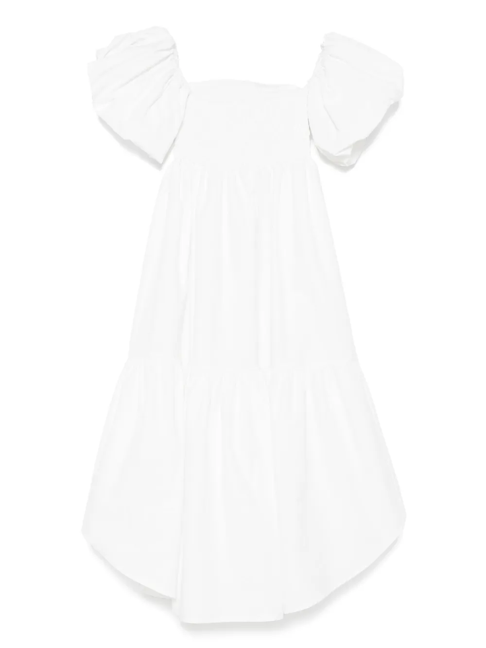 Miss Grant Kids Popeline midi-jurk Wit