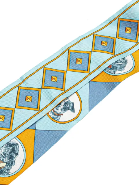 Hermès Pre-Owned 2000-2024 Colliers Et Chiens Forever Silk Twilly Scarf scarves