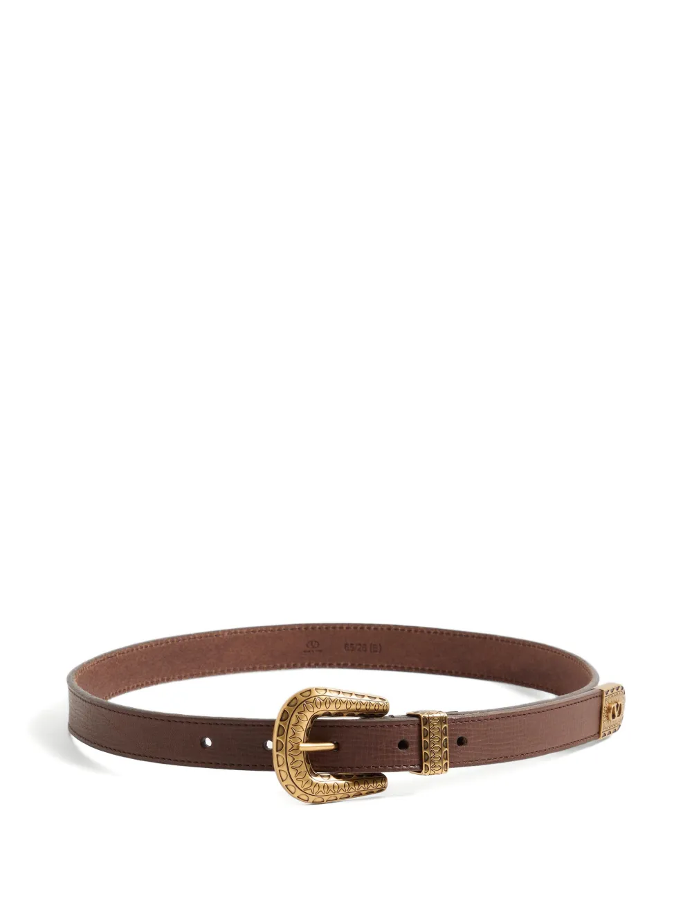 Valentino Garavani VLOGO SIGNATURE CALFSKIN BELT 20 MM - Marrone