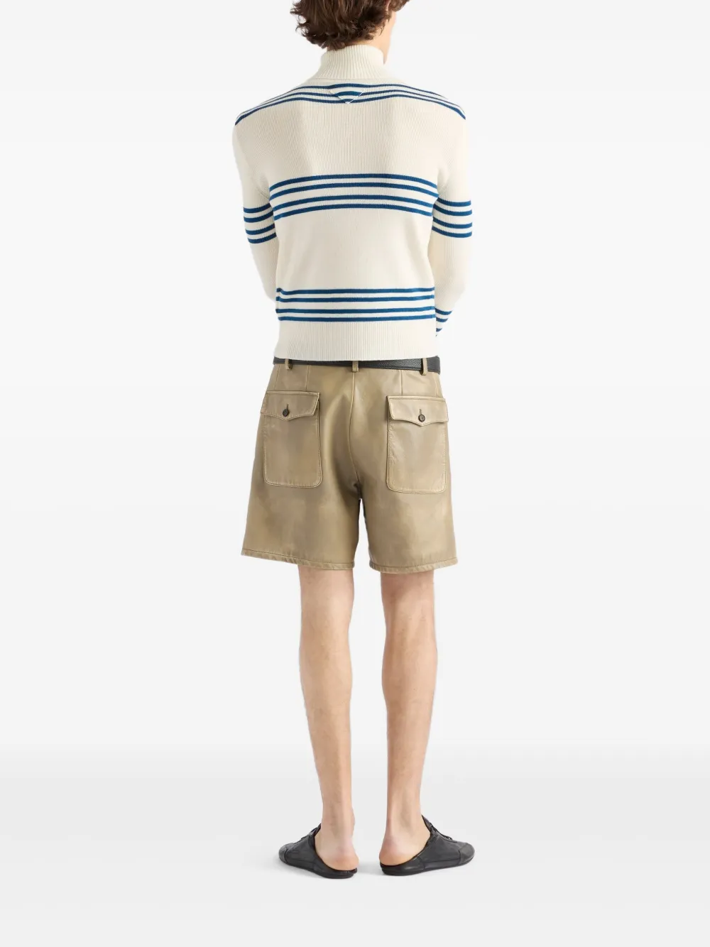 Prada Leren shorts Beige