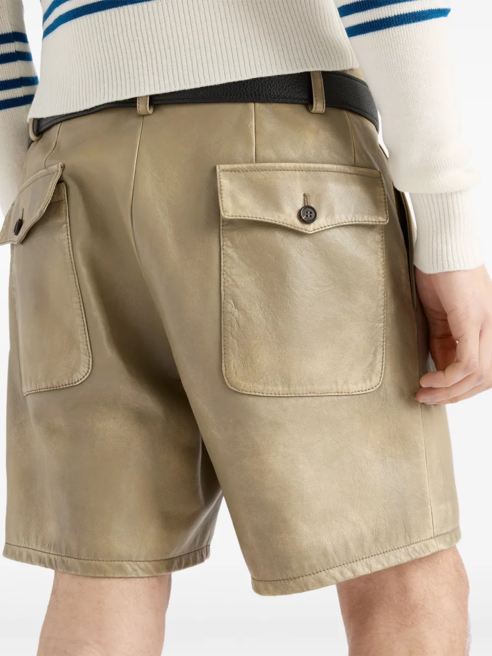 Prada Leren shorts Beige