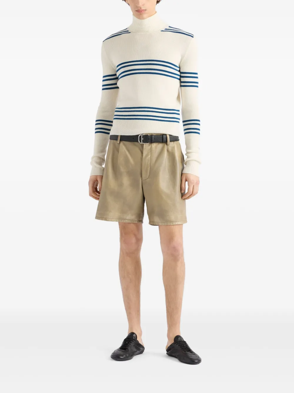 Prada Leren shorts - Beige
