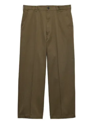 Prada triangle-logo patch-pocket Trousers | Green | FARFETCH