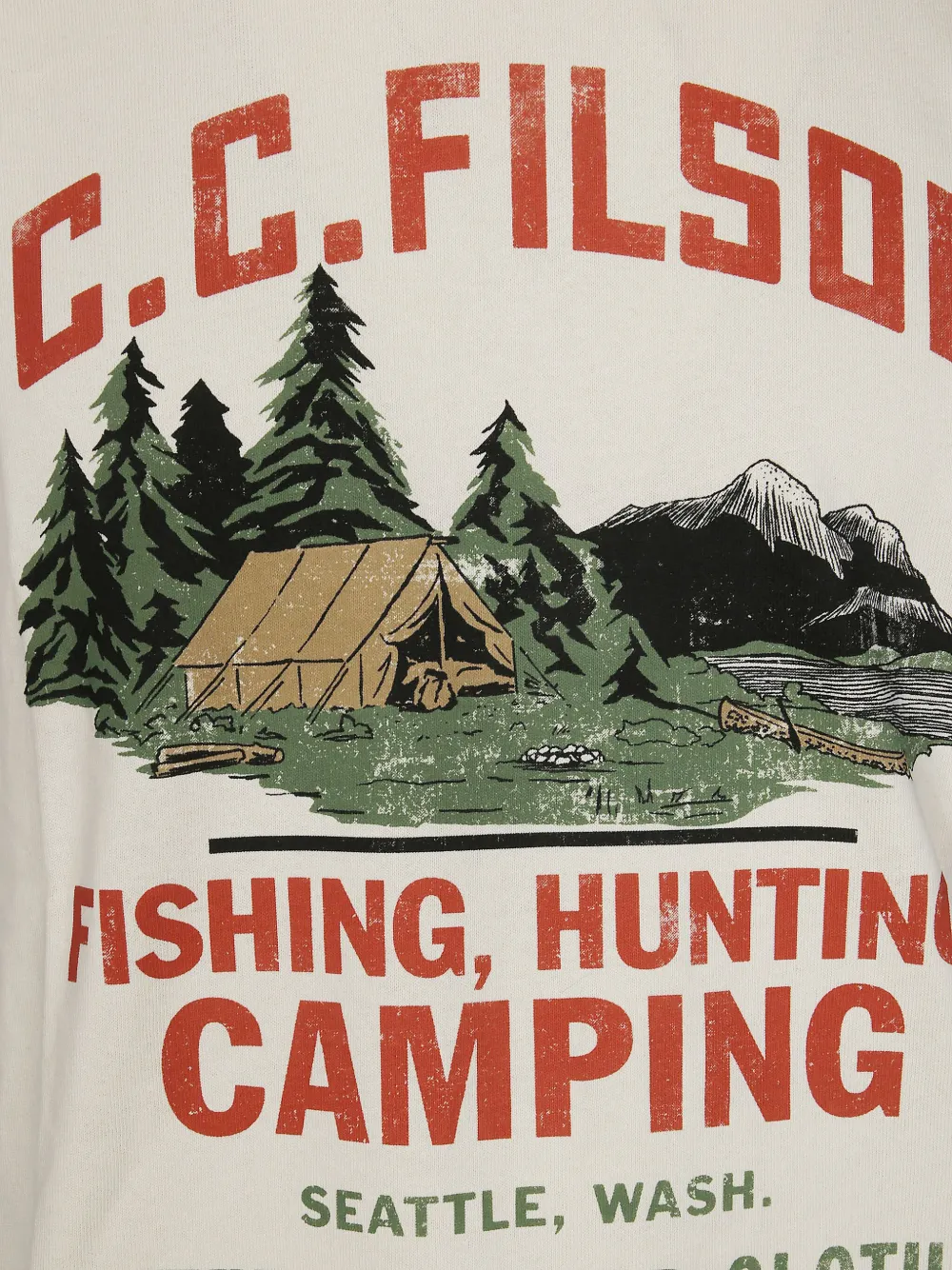 Filson Frontier T Shirt With Customised Graphics In 白色