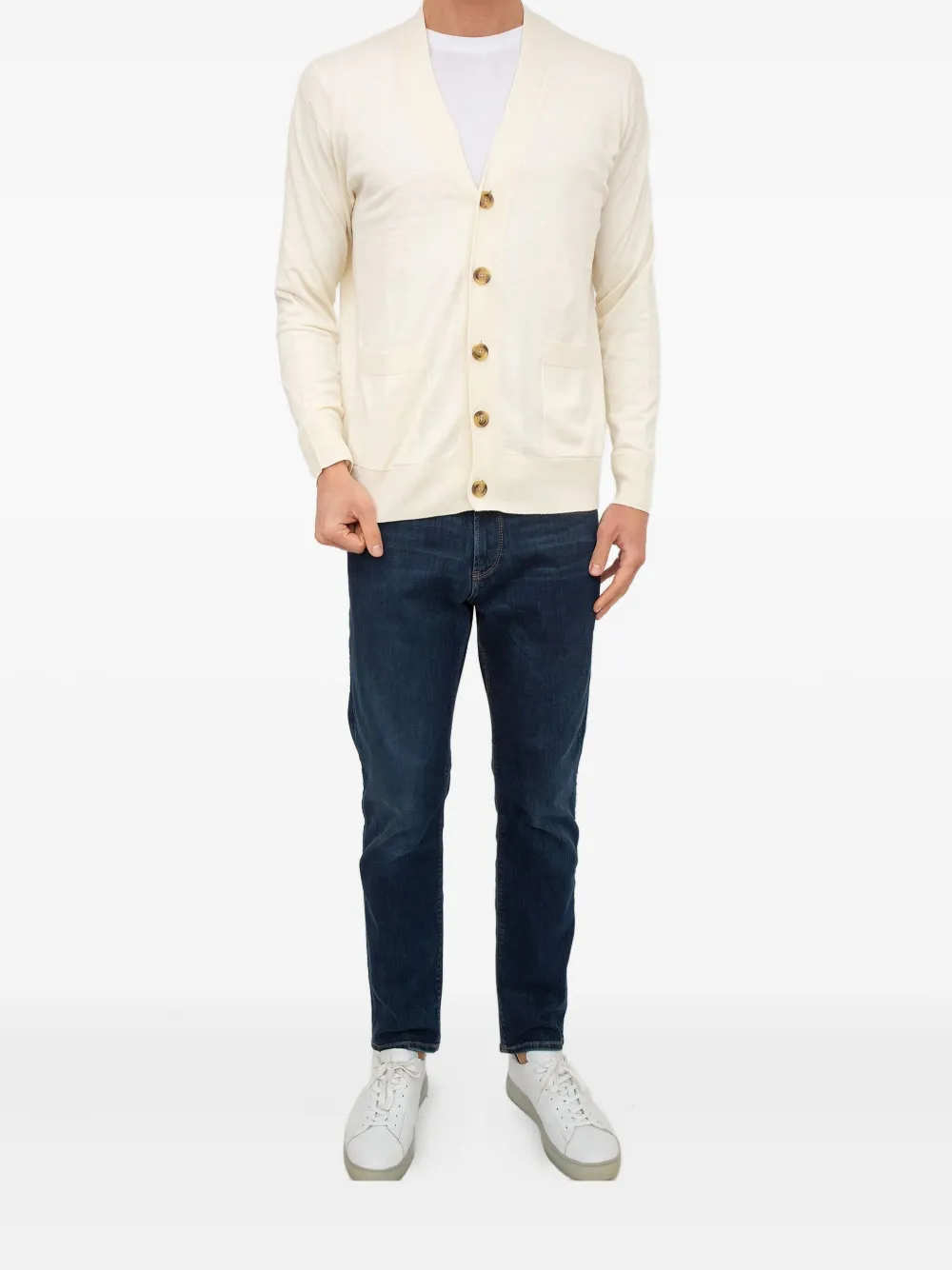 Paolo Pecora Vest van linnenblend Beige