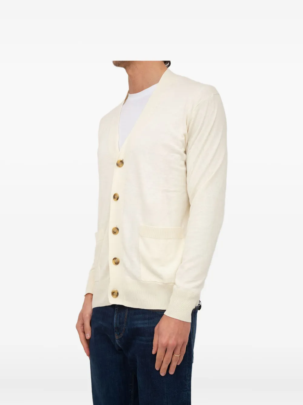 Paolo Pecora Vest van linnenblend Beige
