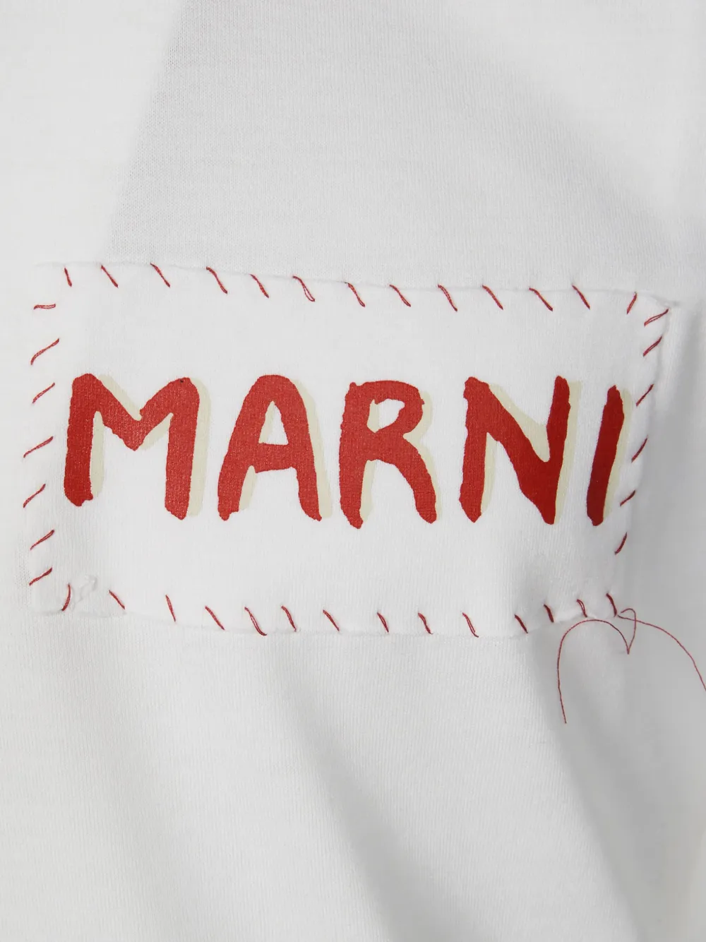 Shop Marni Logo-patch T-shirt In White