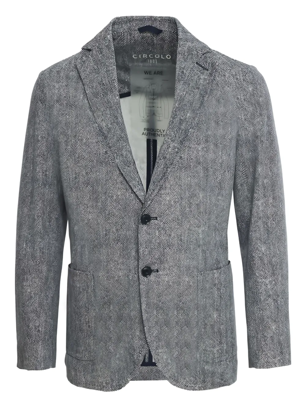 Circolo 1901 Chevron Pattern Single-breasted Blazer Crafted From Soft Piquet In Blue