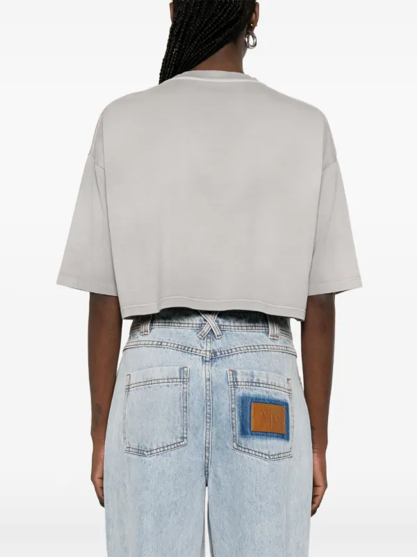 LOEWE Cropped Cotton T-shirt | Grey | FARFETCH OM