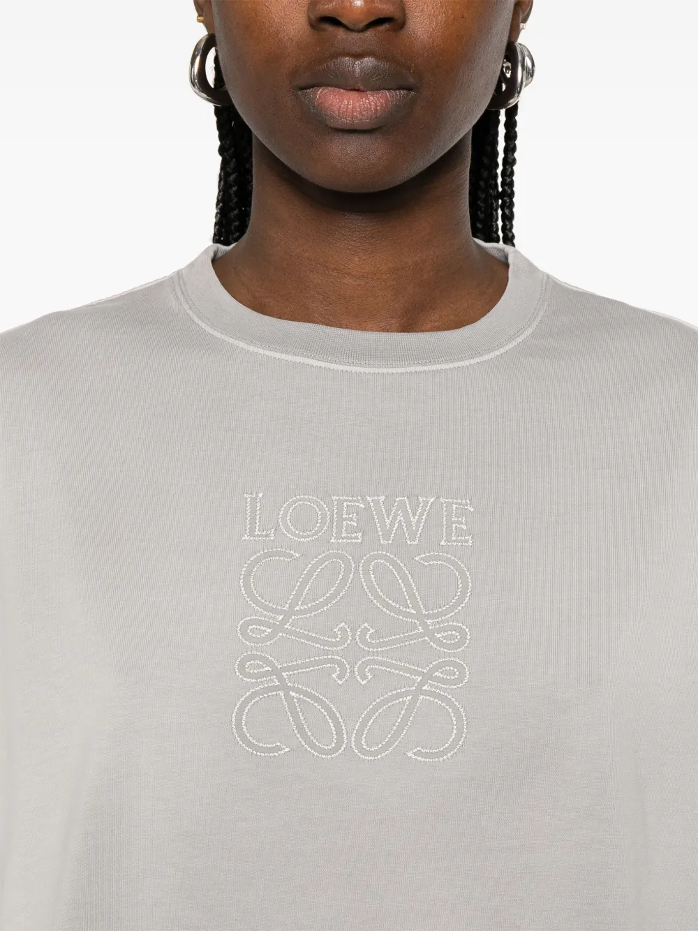 LOEWE cropped cotton T-shirt Grijs