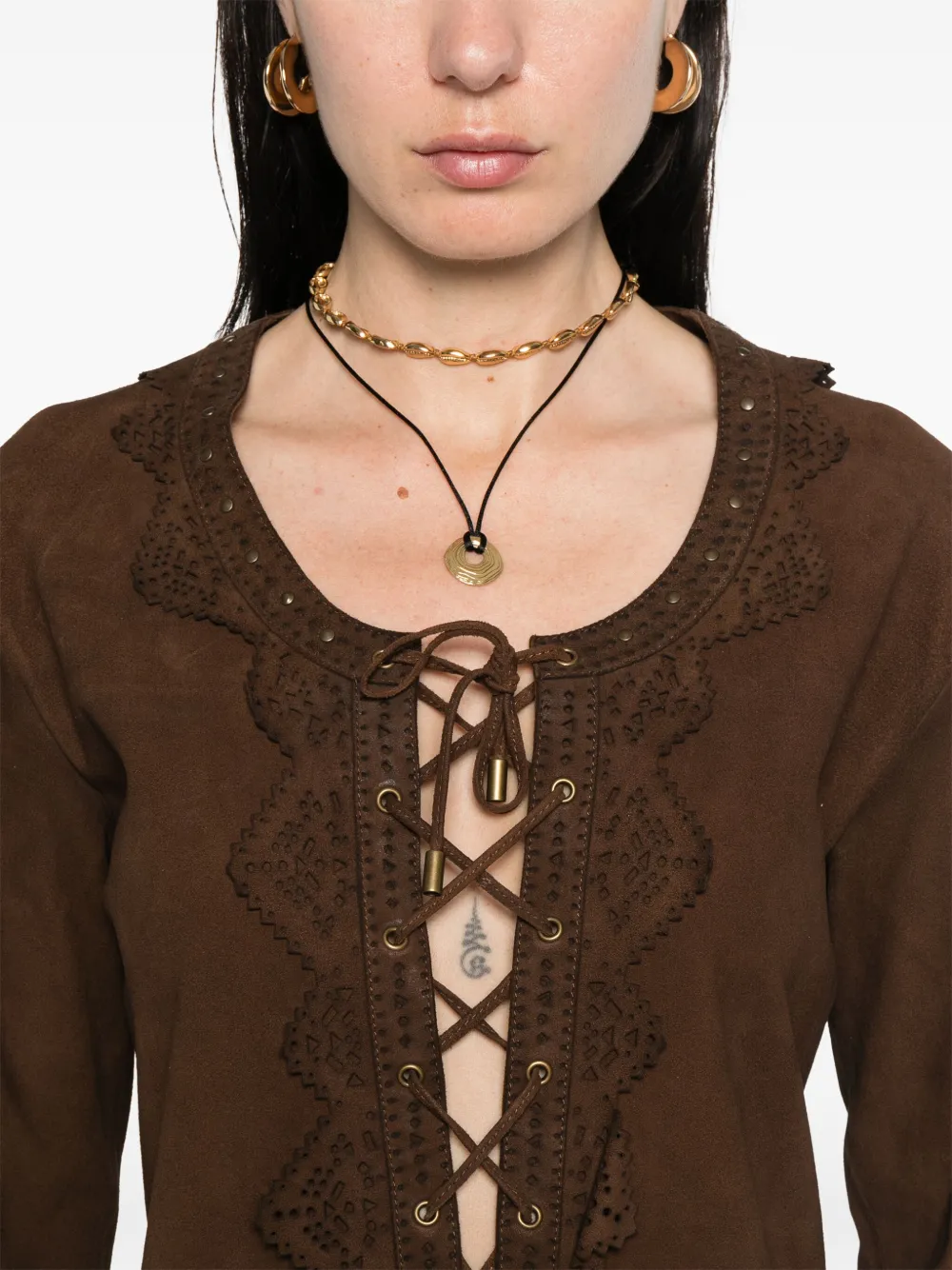 Shop Isabel Marant Charlina Mini Dress In Brown