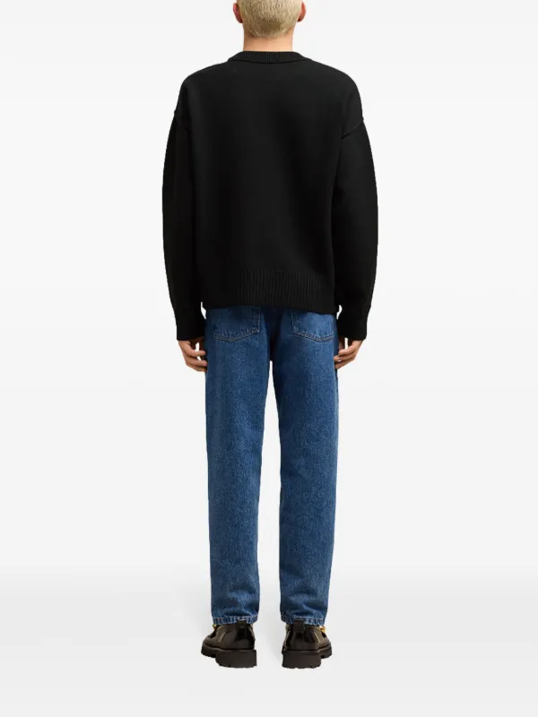 AMI Paris インターシャニット セーター | ブラック | FARFETCH JP