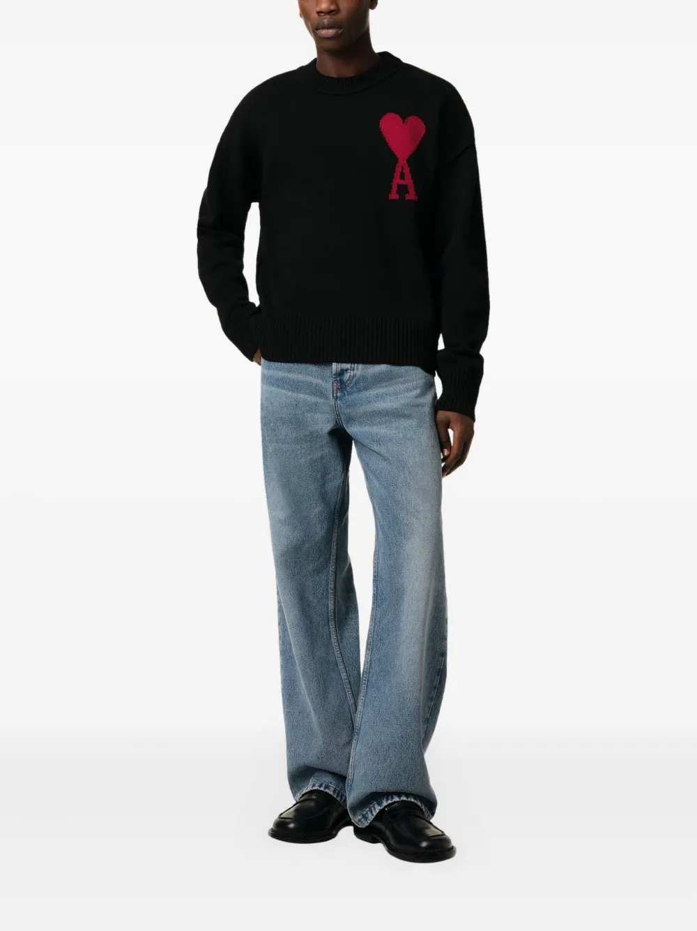 AMI Paris Ami de Coeur sweater Zwart
