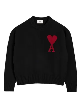 AMI Paris Ami De Coeur Sweater | Black | FARFETCH