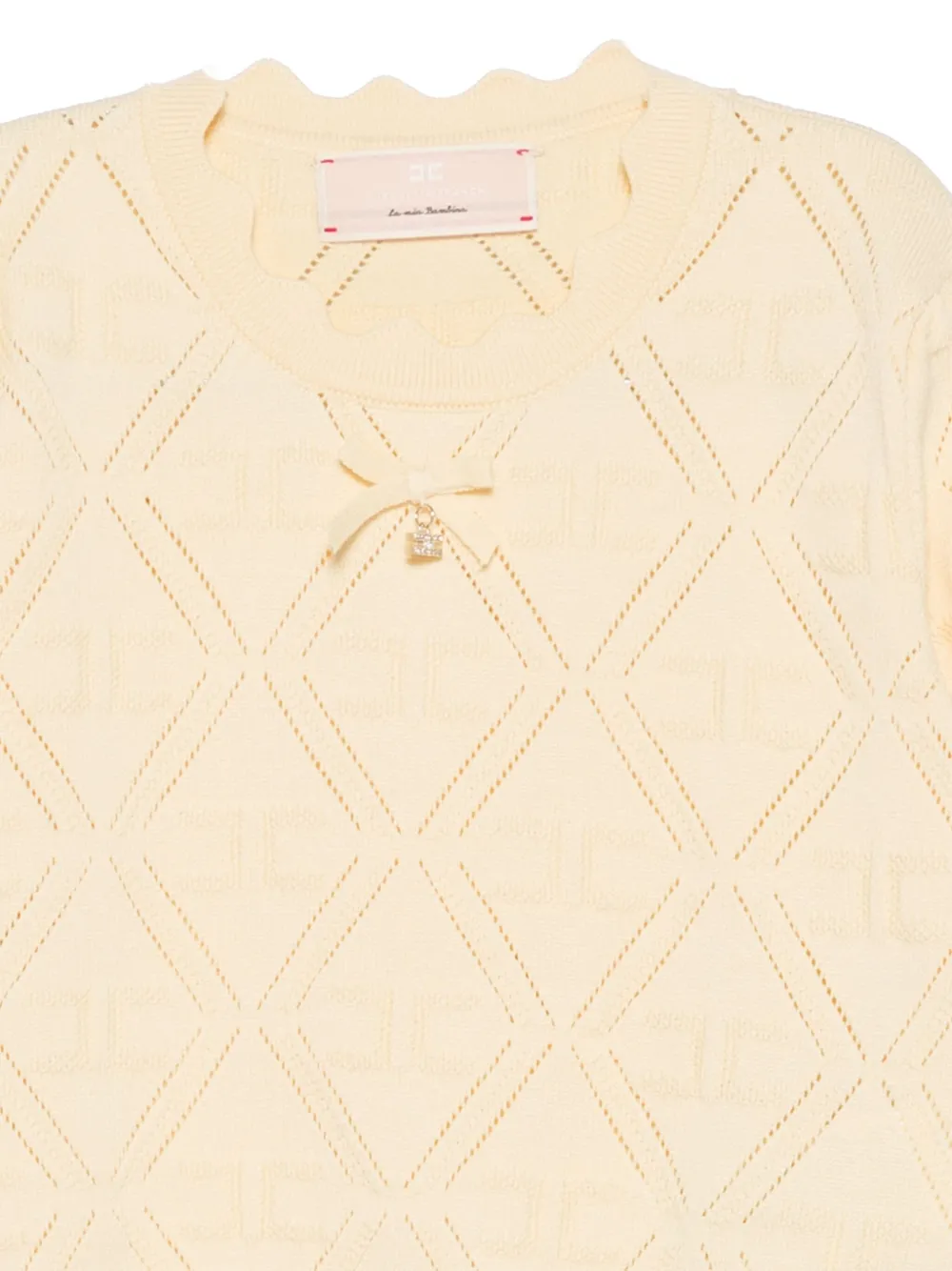 Elisabetta Franchi La Mia Bambina Top met logopatroon Geel