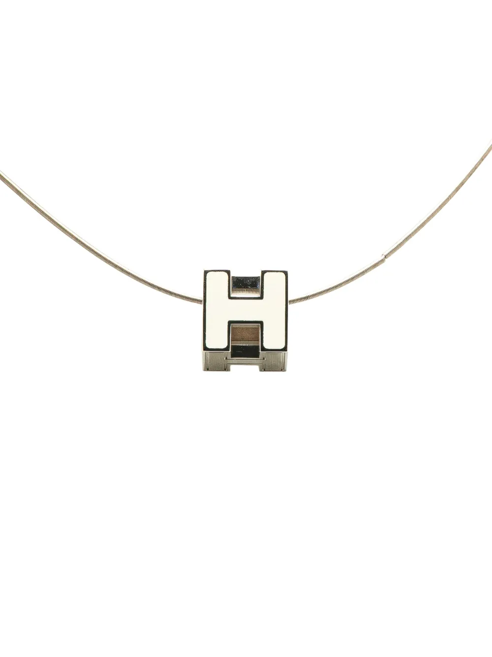 Hermès Pre-Owned 2000-2024 パラジウムプレーテッド カージュドアッシュ キューブ コスチューム ネックレス - Hermès Pre-Owned 2000-2024 パラジウムプレーテッド カージュドアッシュ キューブ コスチューム ネックレス -