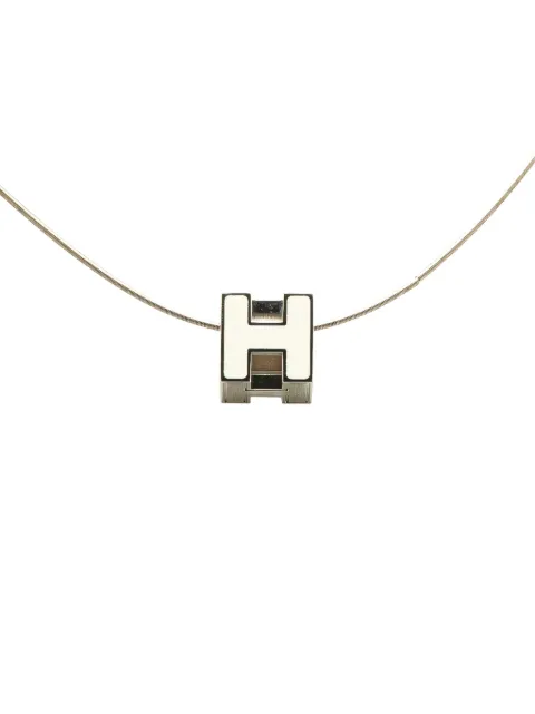 Hermès Pre-Owned 2000-2024 Palladium Plated Cage dH Cube Necklace costume necklace