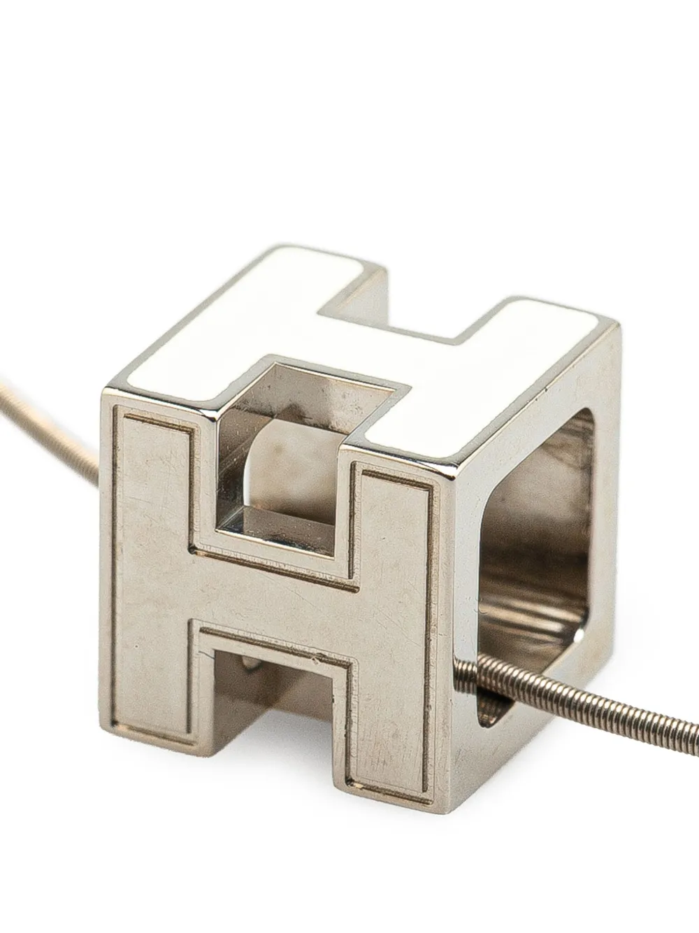 Hermès Pre-Owned 2000-2024 Palladium Plated Cage dH Cube Necklace costume necklace | Image 2