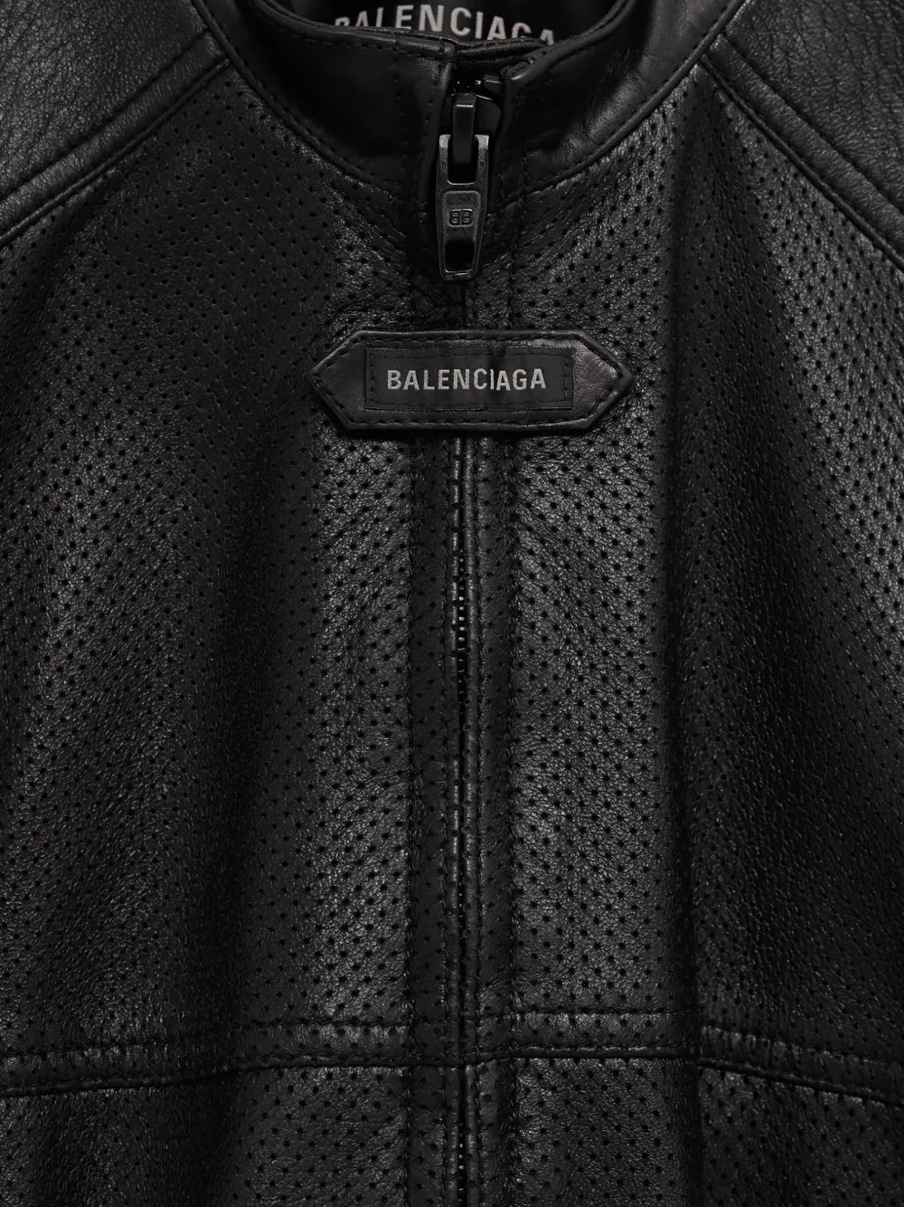 Balenciaga Leren jack Zwart