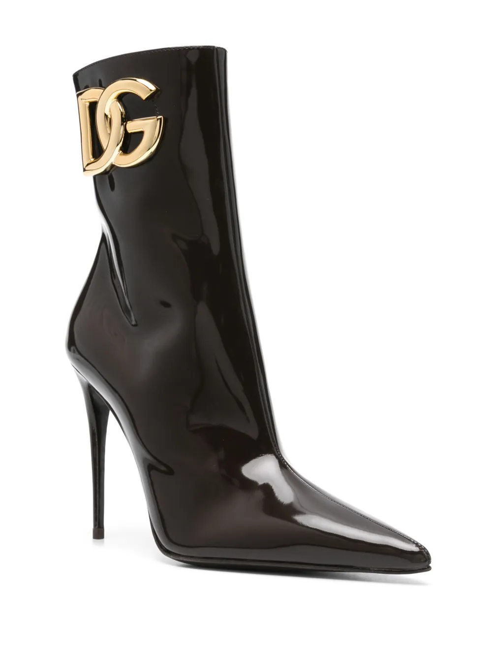 Dolce & Gabbana Pre-Owned Lakleren enkellaarzen - Bruin
