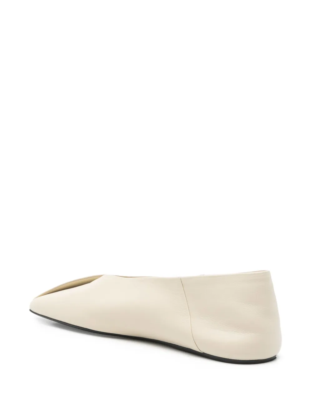 Pre-owned Jil Sander Leather Ballerina Shoes In Neutrals