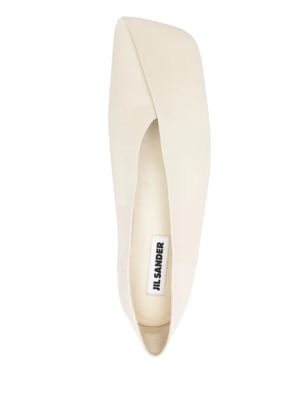 Pre-owned Jil Sander Leather Ballerina Shoes In Neutrals