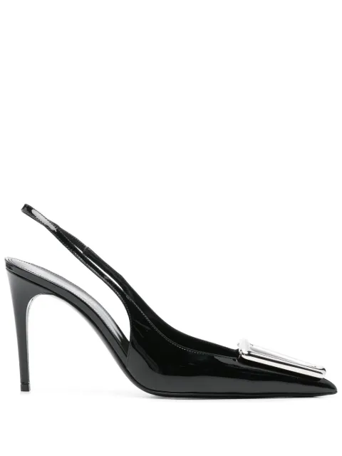 Saint Laurent Pre-Owned escarpins en cuir verni à bride arrière 95 mm