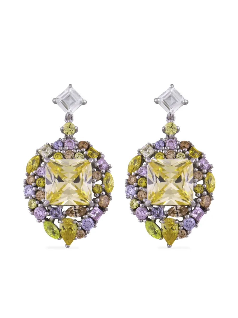 Juwelina Paris Dahlia Earrings In Yellow