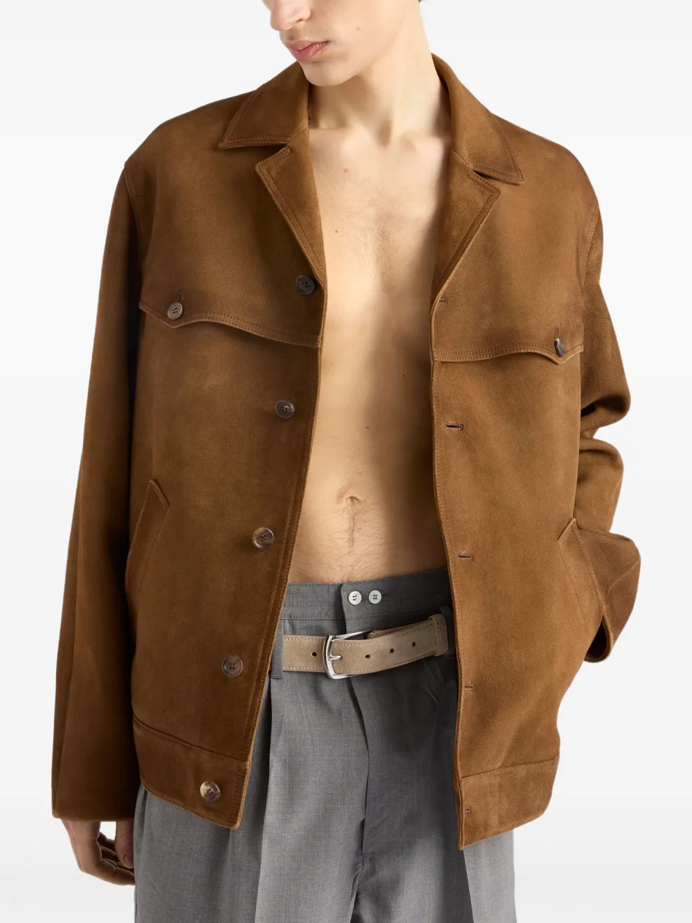 Prada Suède blazer Bruin