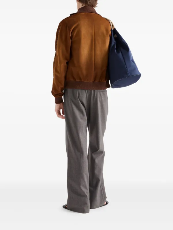 Prada スエード ジャケット | ブラウン | FARFETCH JP