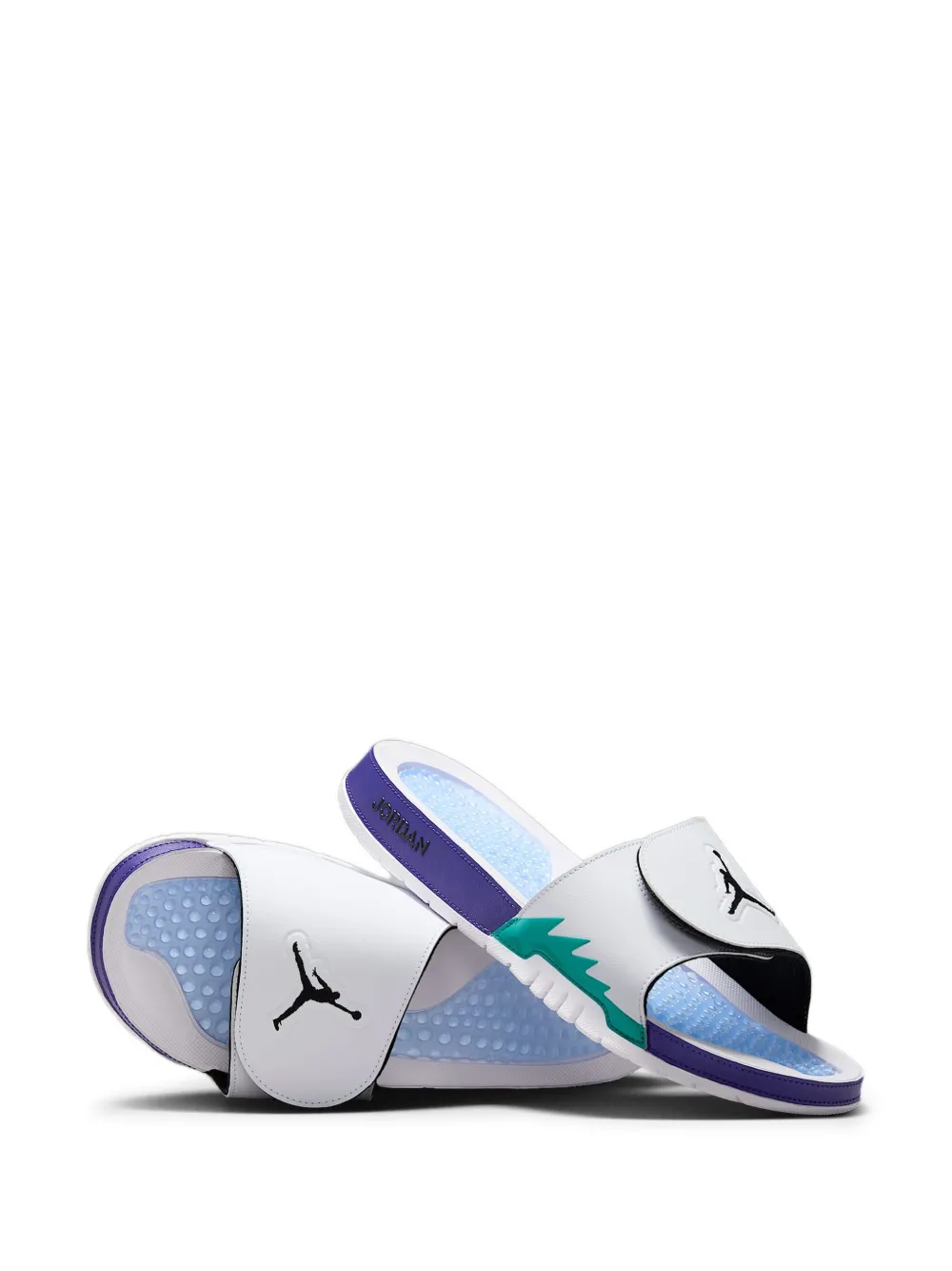 Jordan Jordan Hydro 5 Retro "White/New Emerald/Grape Ice/Black" slides | Image 2