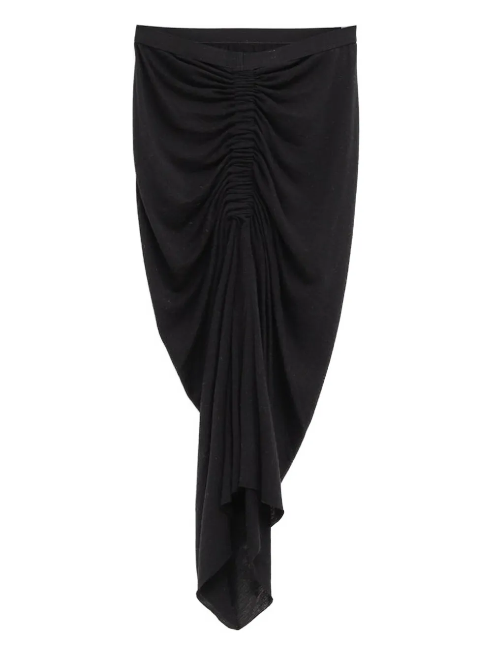 Rick Owens Shrimp midi-rok met ruches Zwart