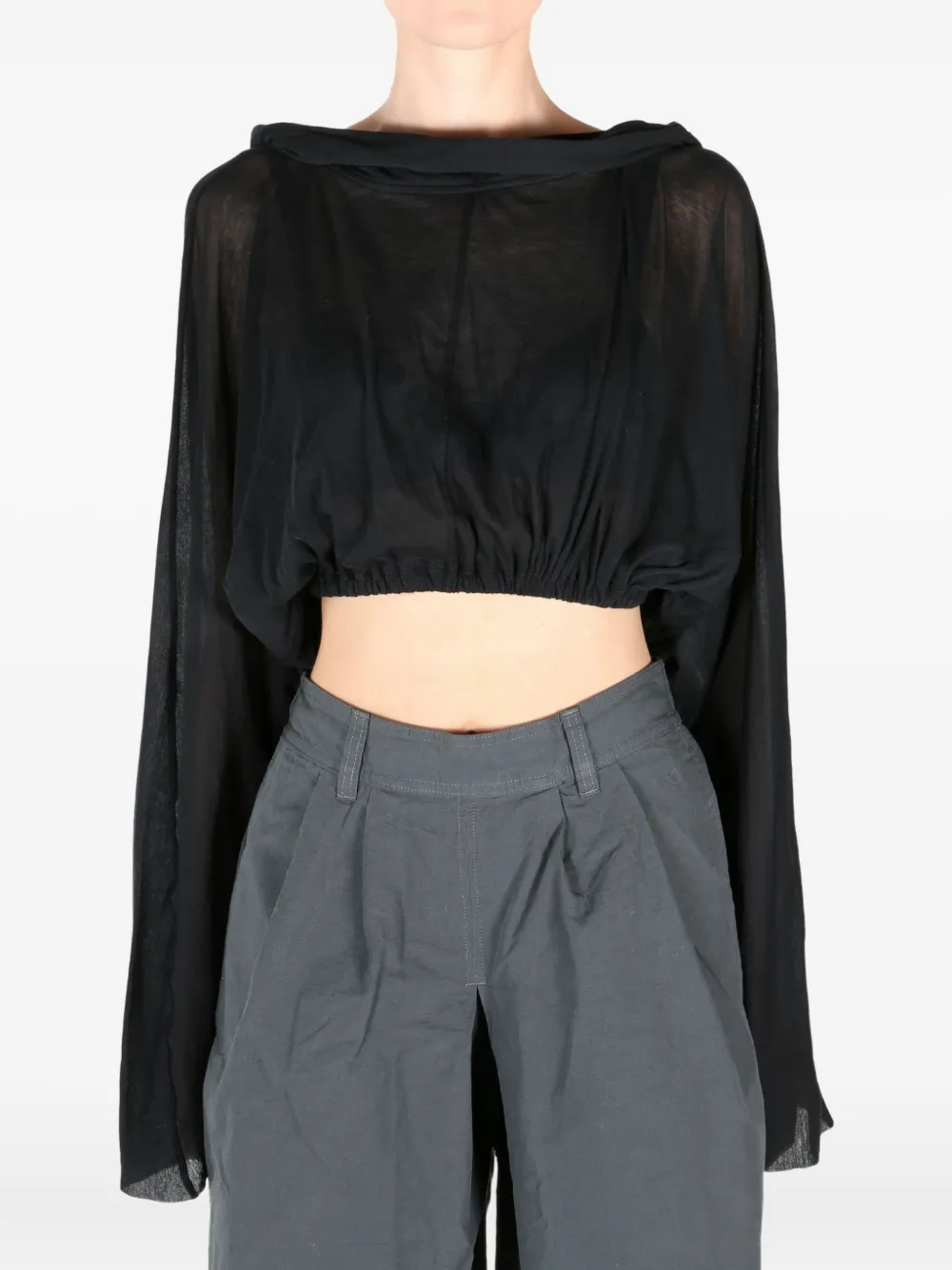 Rick Owens cotton hoodie - Zwart