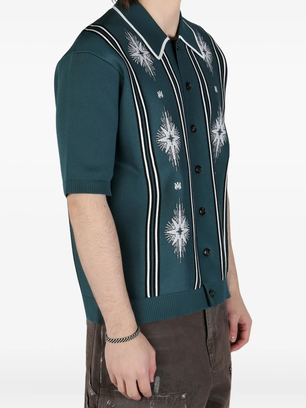 AMIRI intarsia-knit shirt Blauw