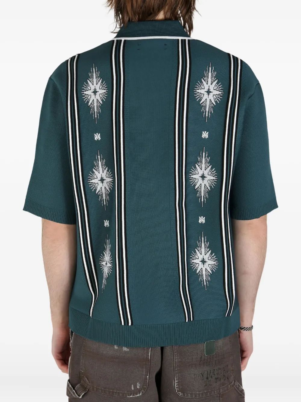 AMIRI intarsia-knit shirt Blauw